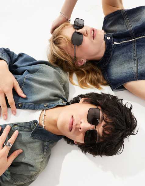 Jeepers Peepers – Eckige Sonnenbrille in Schwarz - view 1
