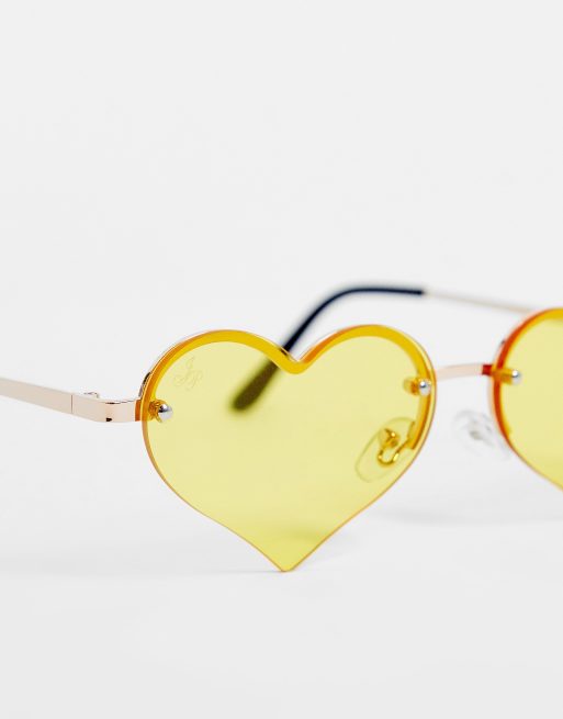 Yellow heart hot sale sunglasses