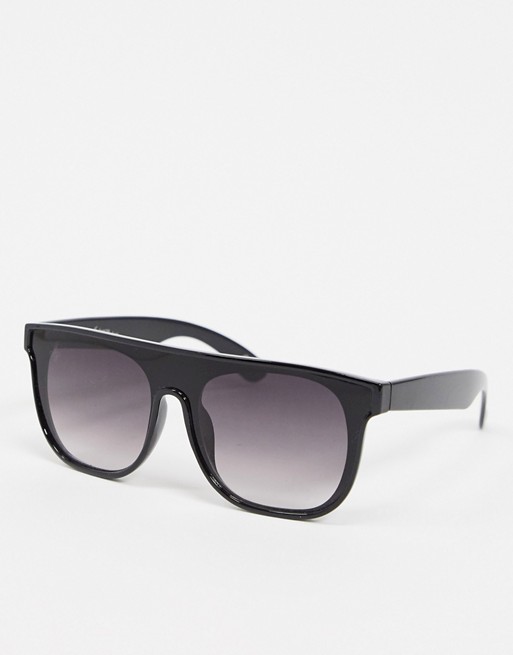 Jeepers Peepers flat brow sunglasses in black