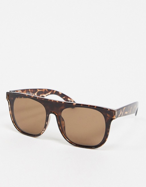 Jeepers Peepers flat brow sunglasses in tort