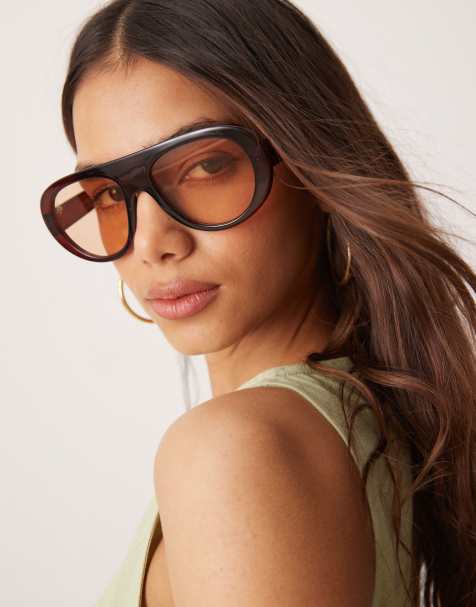 Jeepers Peepers flat top round sunglasses in tortoiseshell - view 1