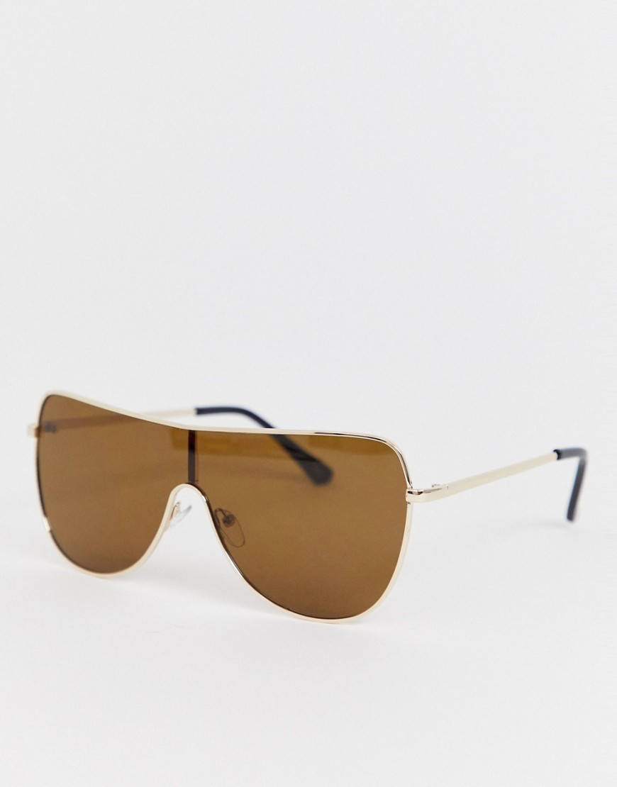 Jeepers Peepers flatbrow sunglasses in gold