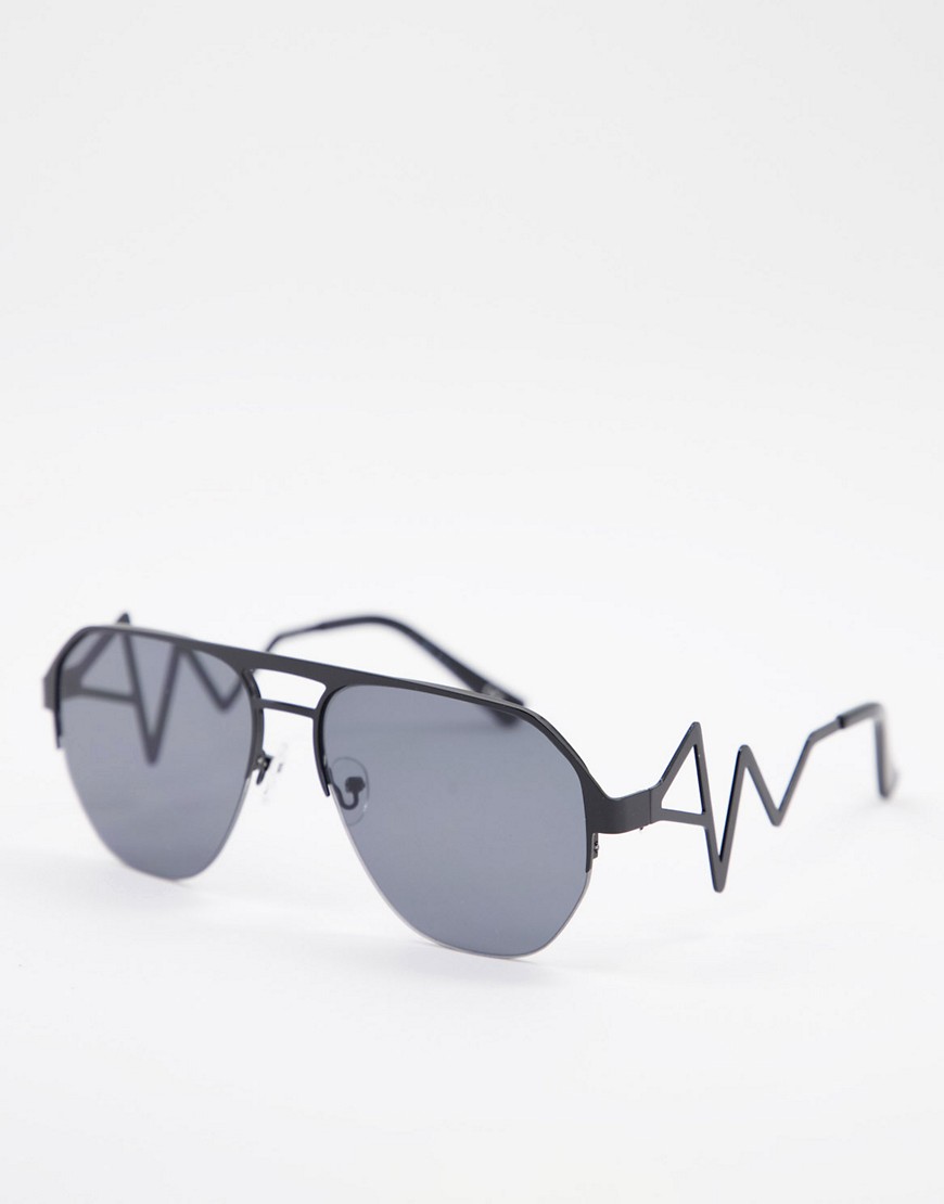 Jeepers Peepers frame detail sunglasses in black