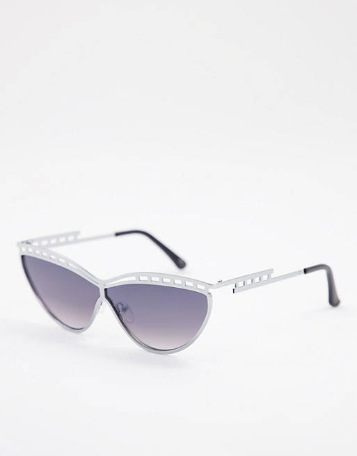 Jeepers Peepers frame detail sunglasses in silver