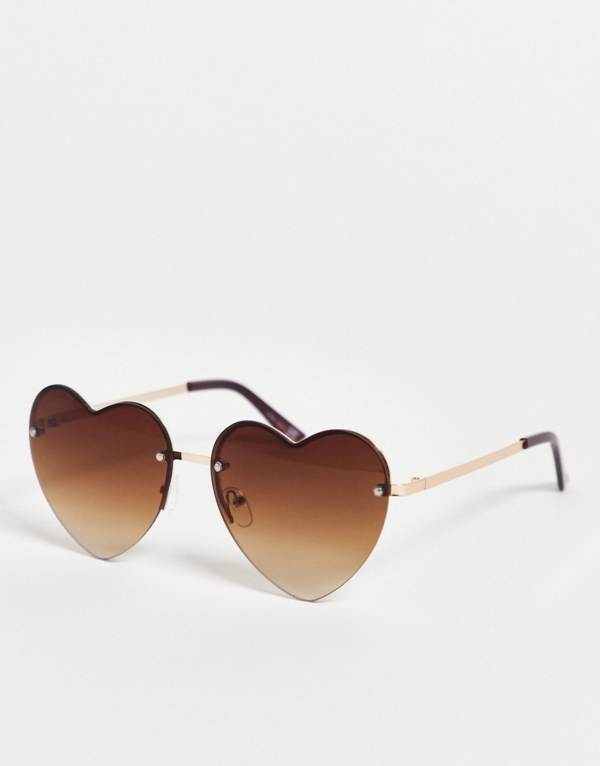 Jeepers Peepers heart sunglasses in brown