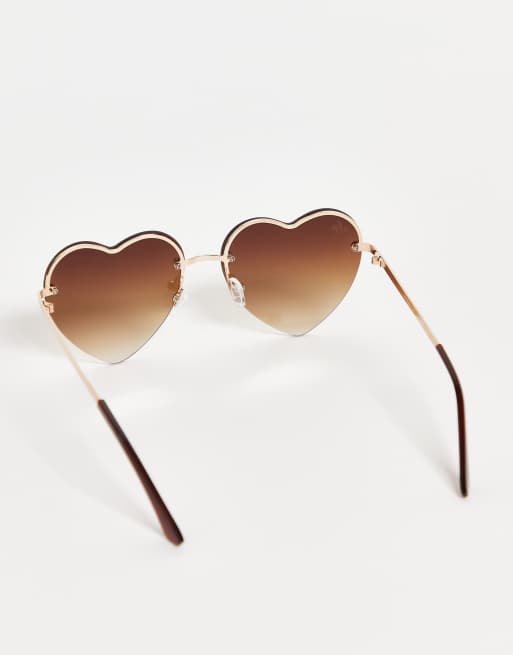Jeepers Peepers – Herzförmige Sonnenbrille in Braun, 2 von 4