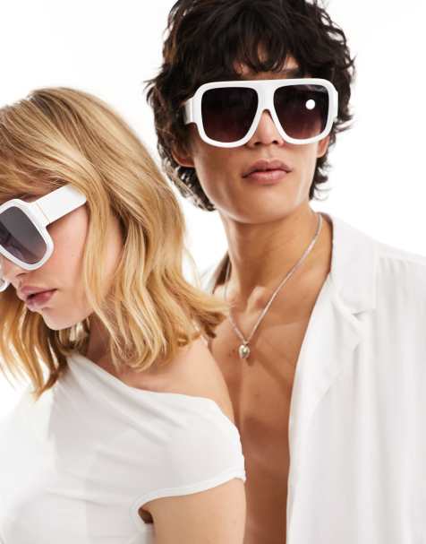 Jeepers Peepers - Hvide solbriller med visirdesign - view 1