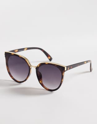 Jeepers Peepers Large Round Sunglasses In Black