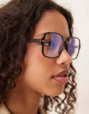 Shop Jeepers Peepers Large Square Blue Light Glasses