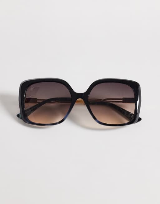 Jeepers Peepers large square sunglasses in black with brown gradient lens, 3 of 3