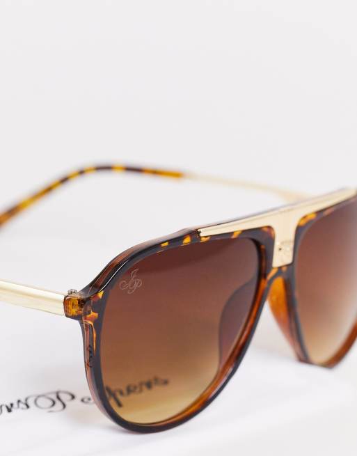 Jeepers Peepers - Lunettes de soleil aviateur - Écaille de tortue, 4 de 4
