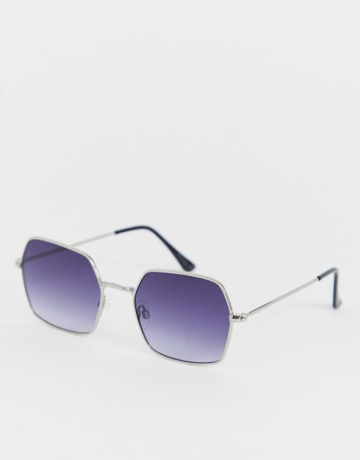 Jeepers Peepers Lunettes de soleil carrées avec verres dégradés Argenté Jeepers Peepers Lunettes de soleil carrées avec verres dégradés Argenté