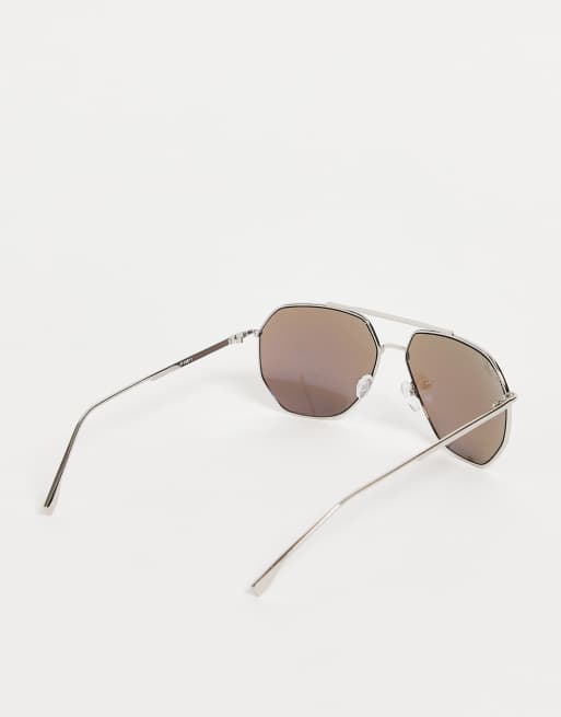 Jeepers Peepers - Lunettes de soleil hexagonales oversize - Argenté, 4 de 4