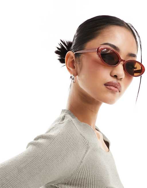Jeepers Peepers - Lunettes de soleil ovales - Marron, 4 de 4
