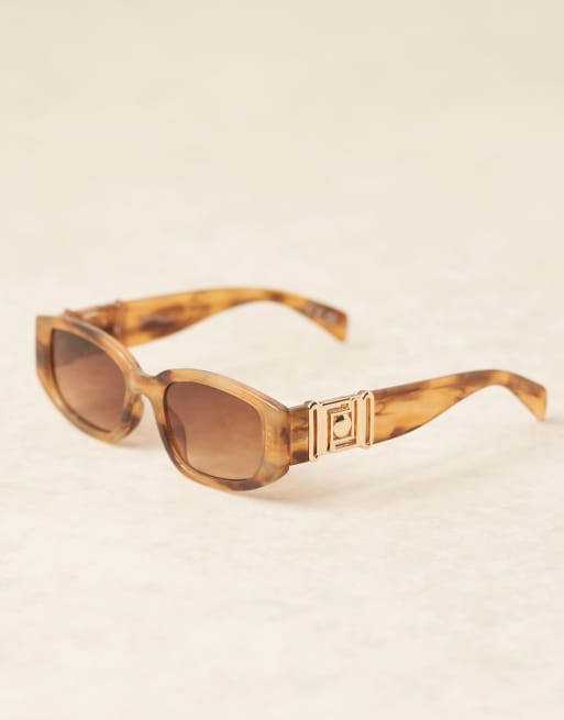 Jeepers Peepers - Lunettes de soleil rectangulaires - Marron marbré, 3 de 3