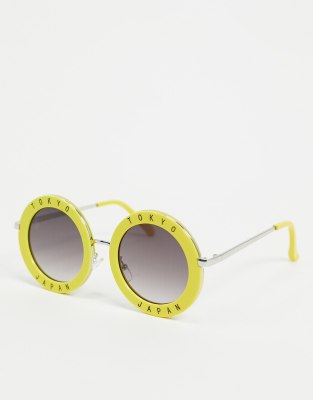 lunette de soleil ronde jaune