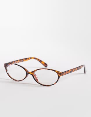 Jeepers Peepers - Lunettes étroites avec verres anti-lumière bleue transparents - Écaille de tortue-Brown