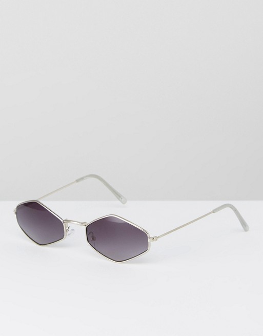 Jeepers Peepers metal diamond sunglasses with tinted smoke lens