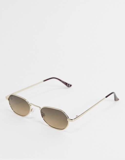 Jeepers Peepers narrow angular sunglasses in gold