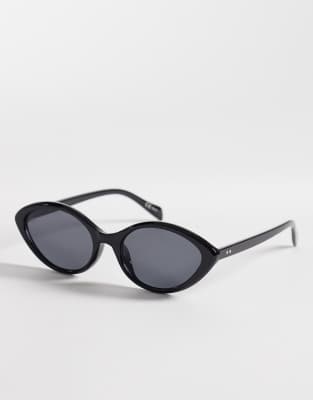Jeepers Peepers Narrow Cat Eye Sunglasses In Black