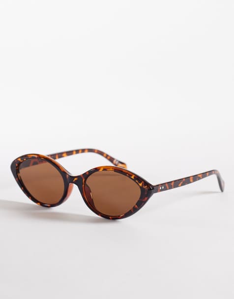 Jeepers Peepers narrow cat eye sunglasses in tortoiseshell - view 1