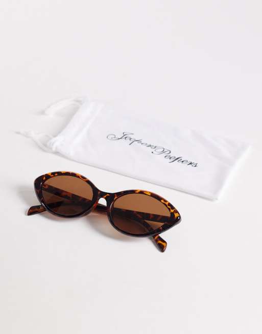 Jeepers Peepers narrow cat eye sunglasses in tortoiseshell, 3 of 3