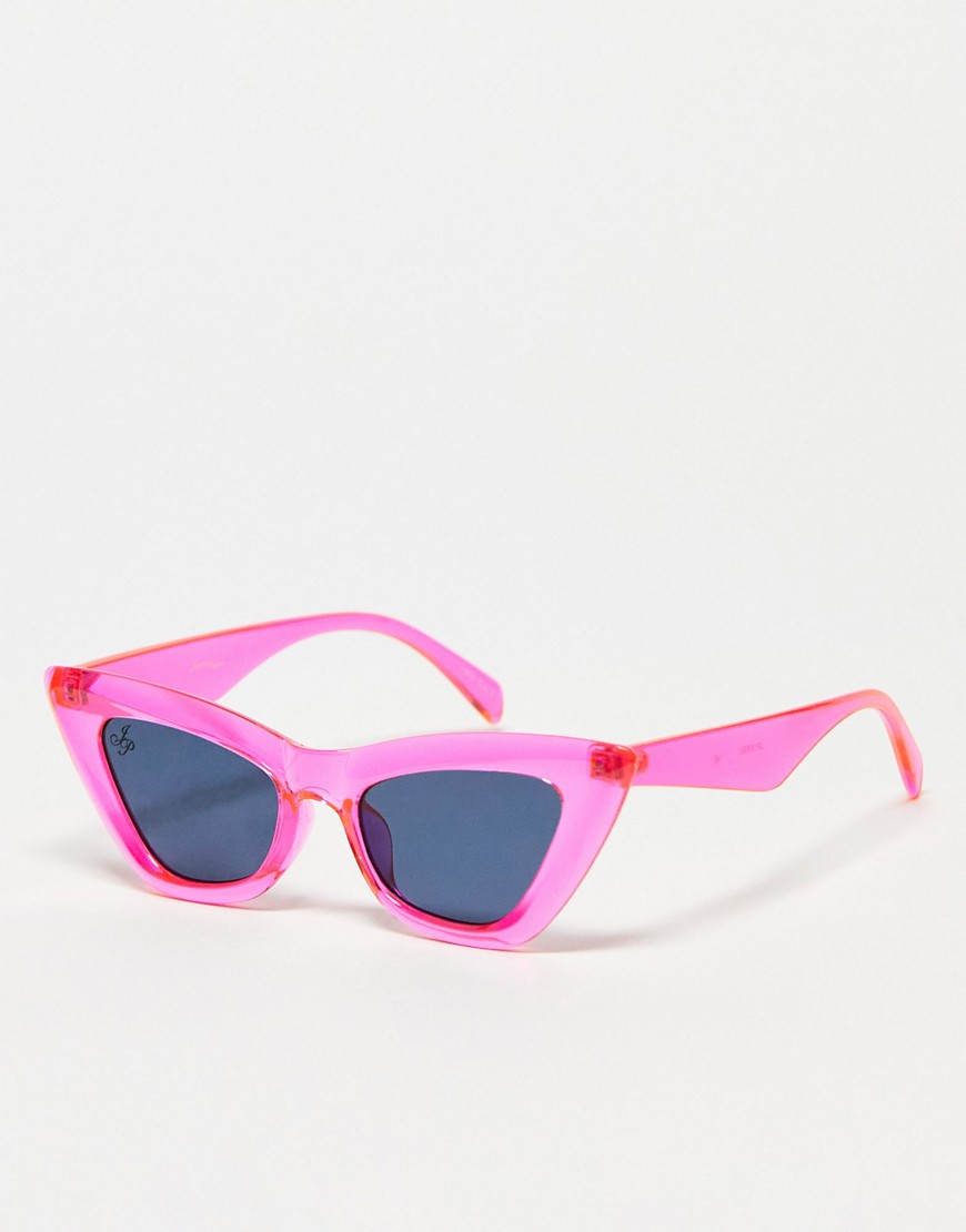 Jeepers Peepers neon cat eye sunglasses in pink