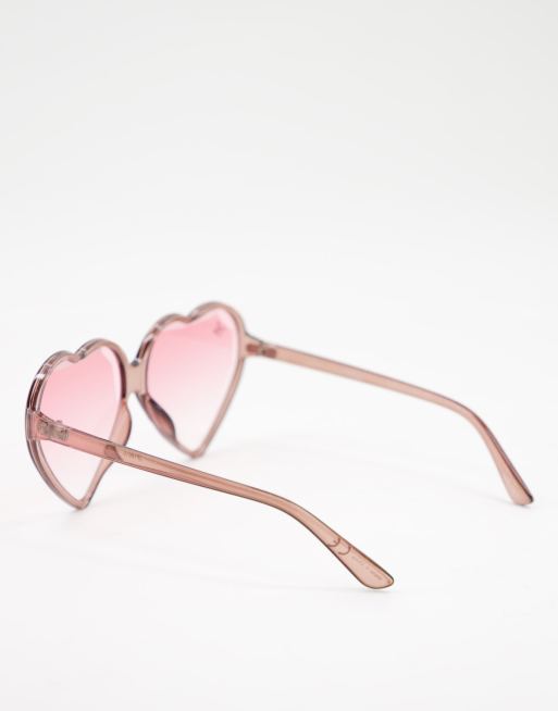 Jeepers Peepers - Occhiali da sole da donna rosa con montatura a cuore