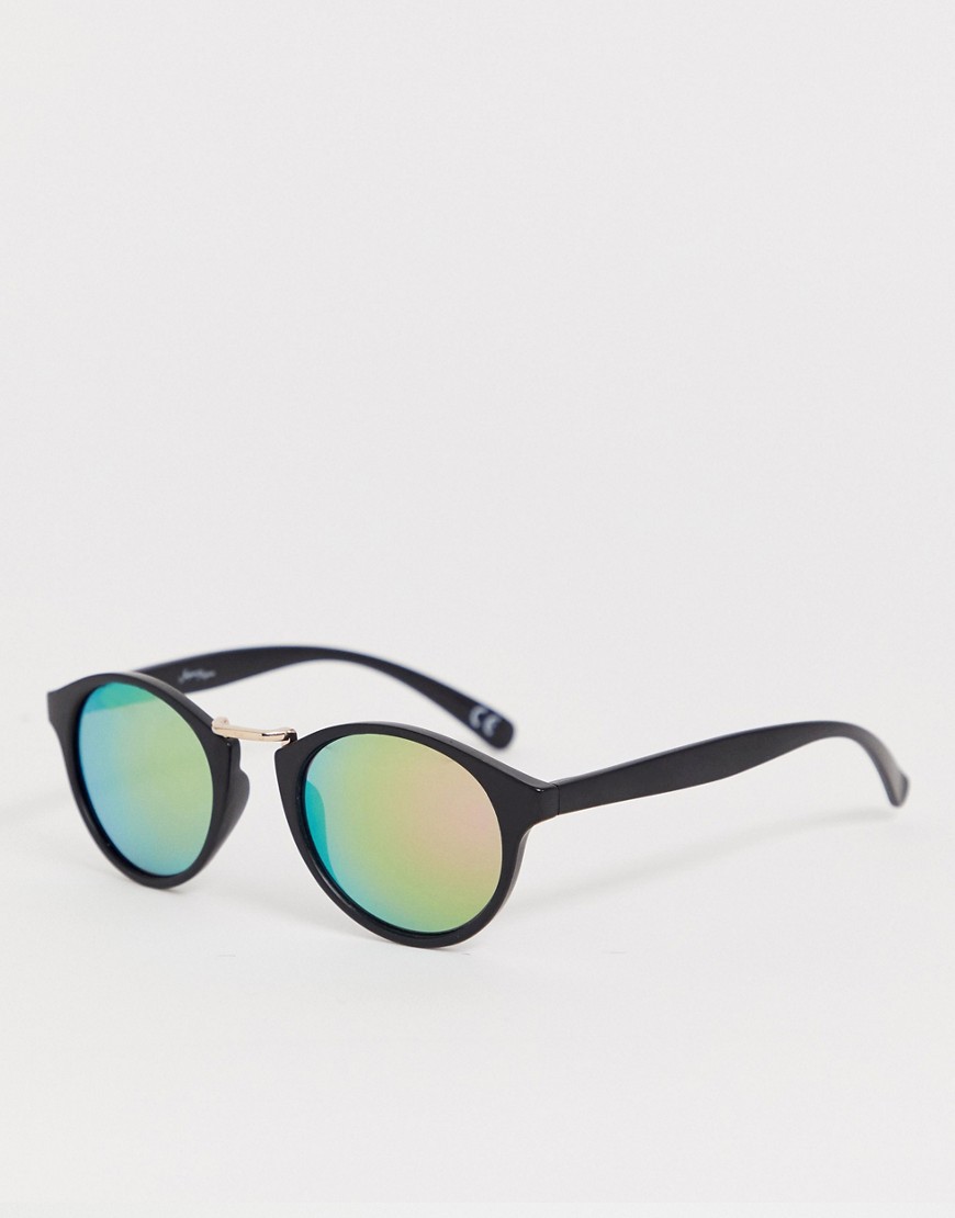 Jeepers Peepers - Occhiali da sole nero opaco con lenti a specchio verdi-Multicolore