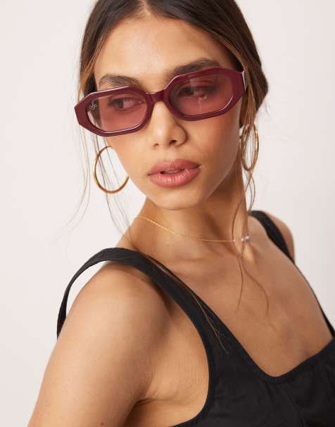Jeepers Peepers - Occhiali da sole rettangolari color bordeaux - view 1