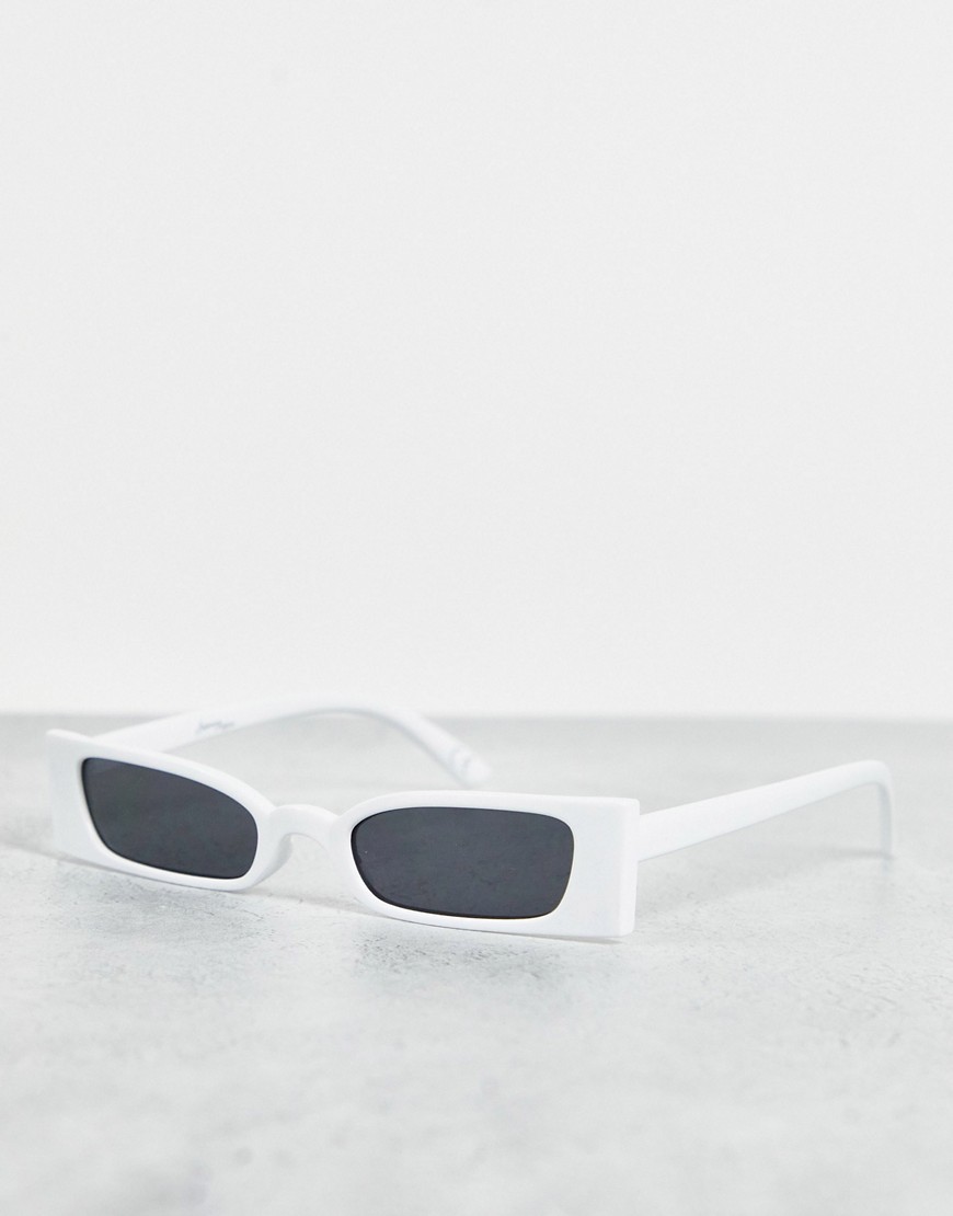 Occhiali da sole squadrati sottili bianchi-Bianco - Jeepers Peepers occhiali donna Bianco