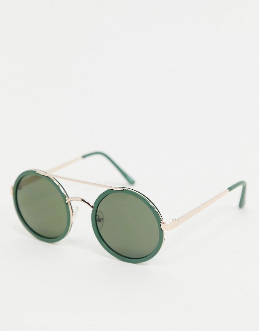 Jeepers Peepers - Occhiali da sole verdi rotondi-Verde