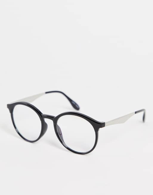 Jeepers Peepers - Occhiali unisex rotondi per luce blu, colore nero