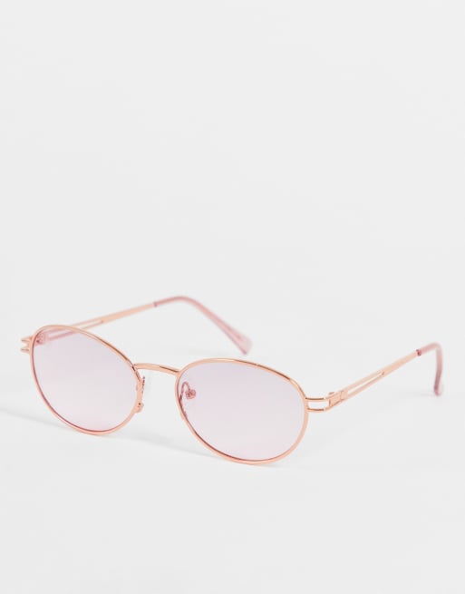 Jeepers Peepers oval frame sunglasses in pink