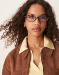 [Jeepers Peepers] Jeepers Peepers oval glasses with blue light lens in tortoiseshell-Brown No Size BROWN