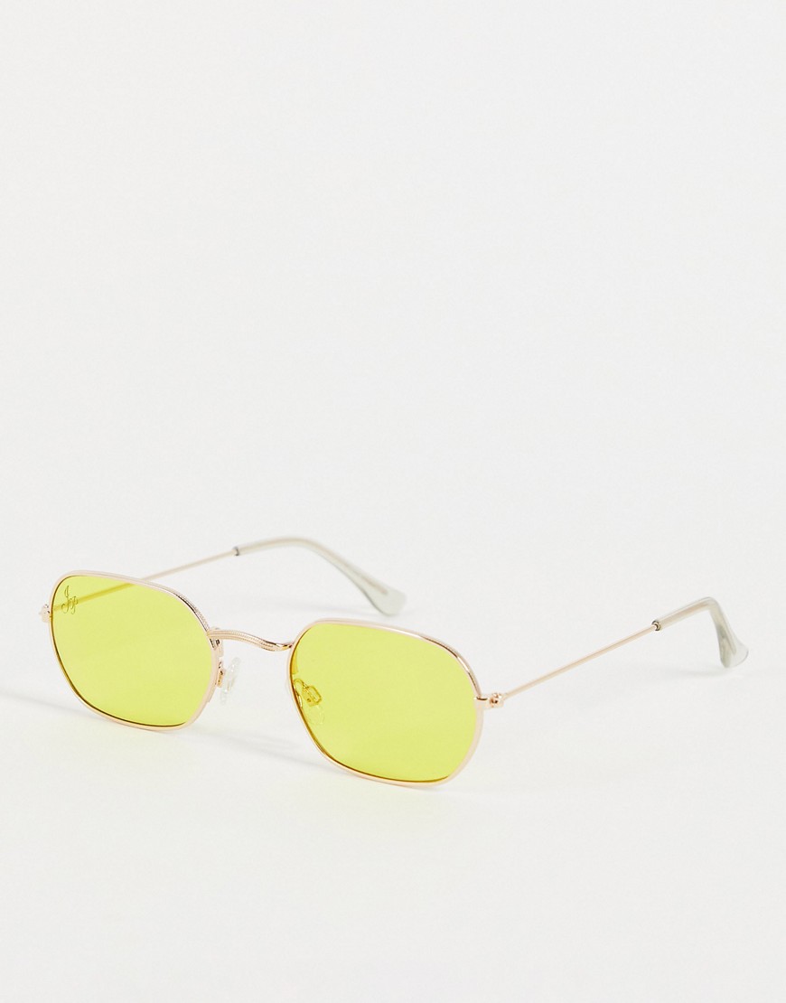 Jeepers Peepers oval metal festival sunglasses in yellow
