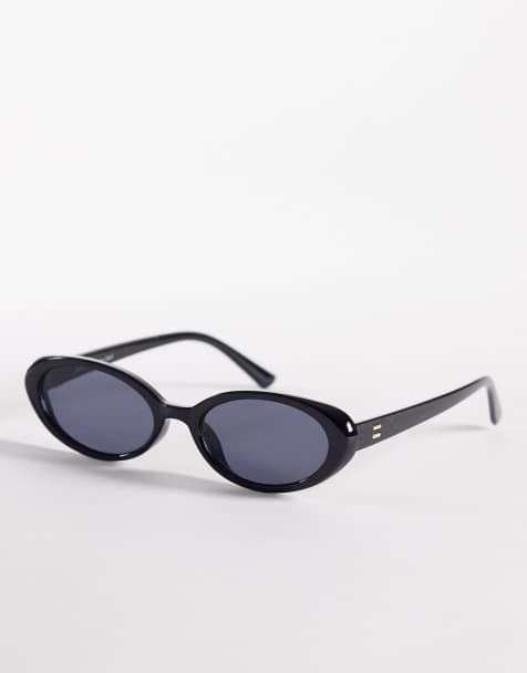 Jeepers Peepers oval sunglasses in black - BLACK - view 1