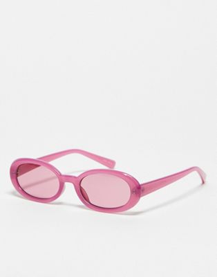 Jeepers Peepers oval festival sunglasses in pink