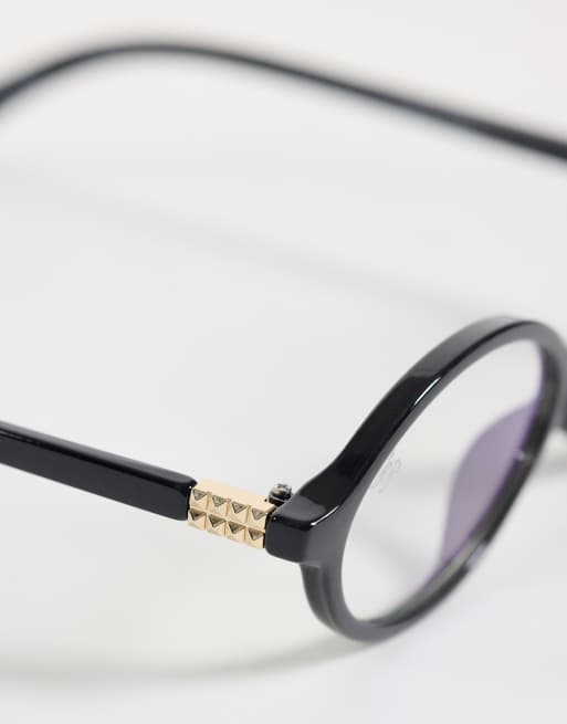 Jeepers Peepers ovale briller med klart glas i sort, 2 af 3