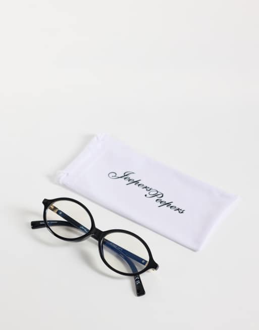 Jeepers Peepers ovale briller med klart glas i sort, 3 af 3
