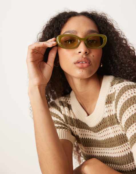 Jeepers Peepers – Ovale Sonnenbrille in Pastellgrün - view 1