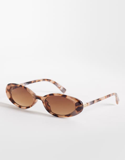Jeepers Peepers - Ovale zonnebril in licht tortoise met bruin-roze glazen - view 1