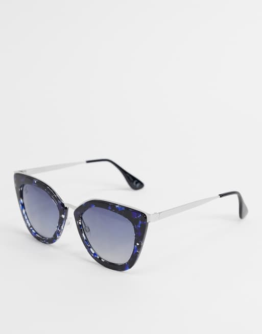 Jeepers Peepers oversized cat eye sunglasses in blue tort