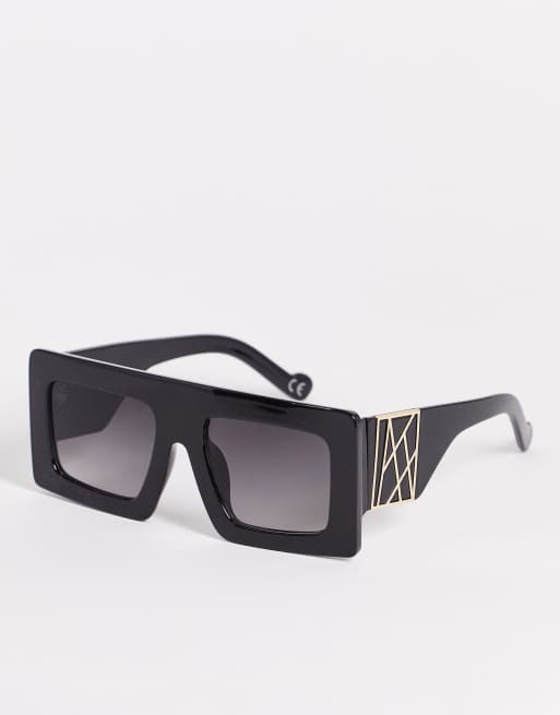Jeepers Peepers oversized chunky frame sunglasses in black
