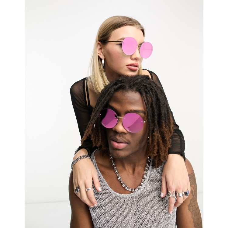 Pink store circle sunglasses