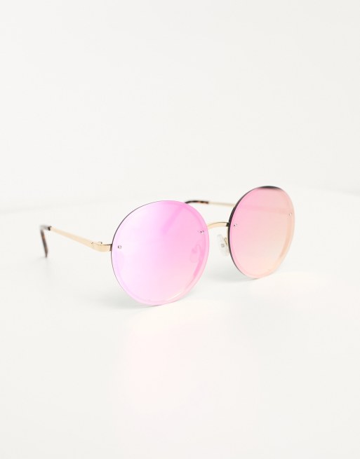 Pink circle outlet sunglasses