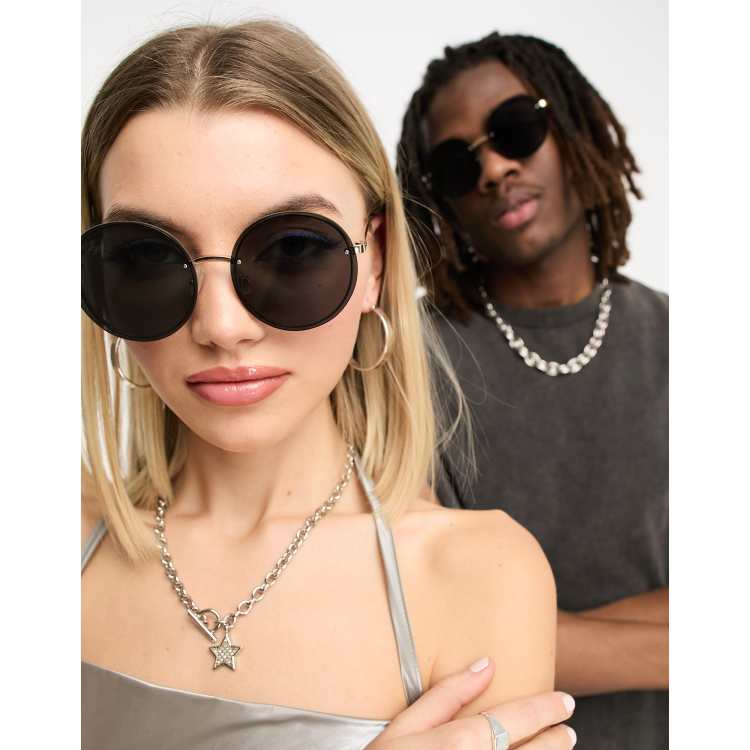 Oversized round online sunglasses