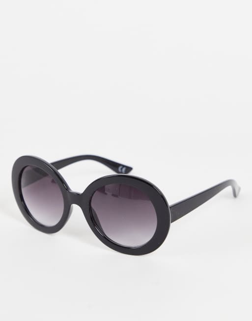 Jeepers Peepers oversized round sunglasses in black ASOS