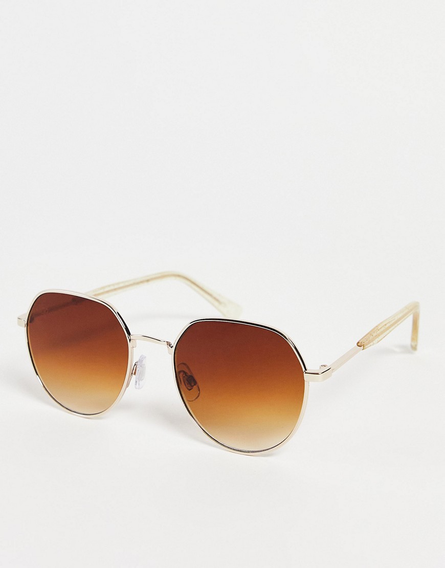 Jeepers Peepers oversized round sunglasses in gold