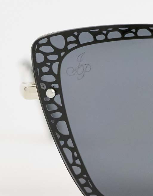 Jeepers Peepers - Oversized solbriller med sort stel med print, 3 af 4